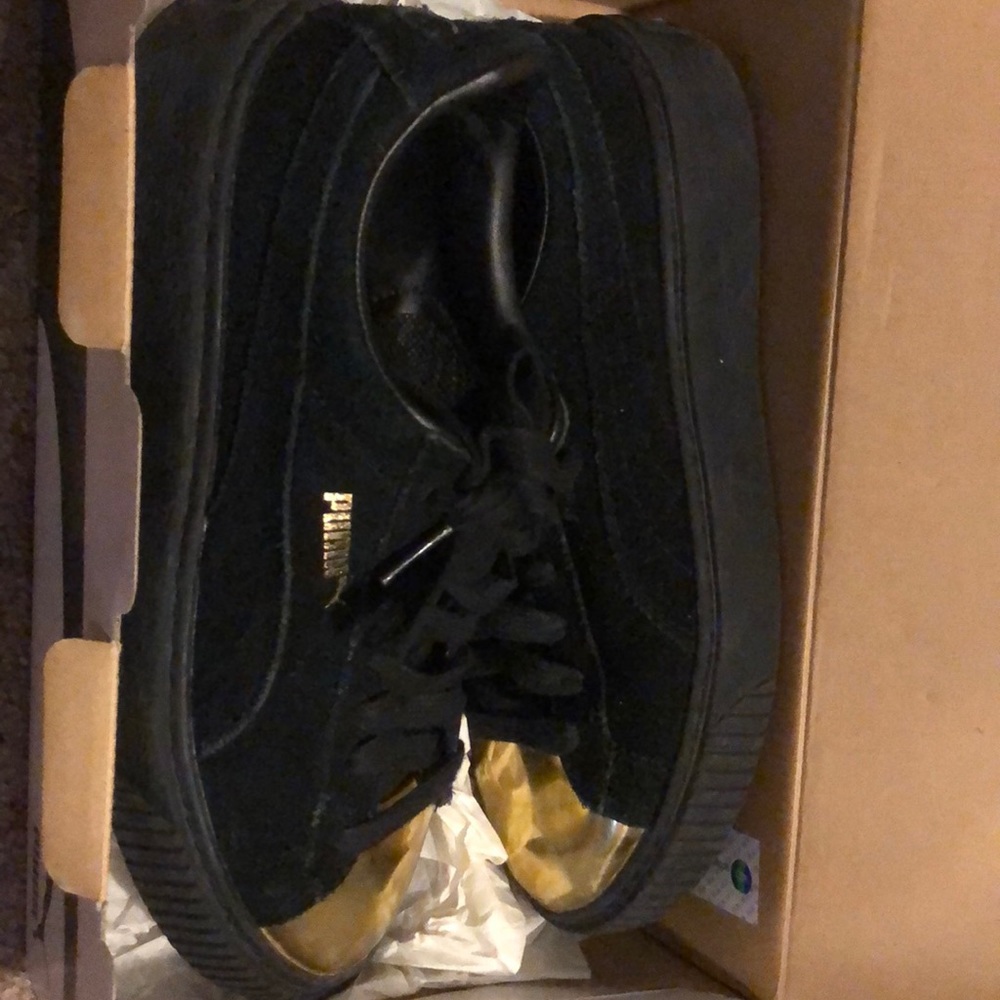 Suede Platform Gold-Puma Black